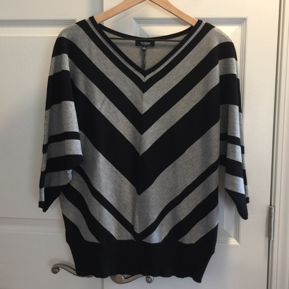 Black and Grey V-Neck